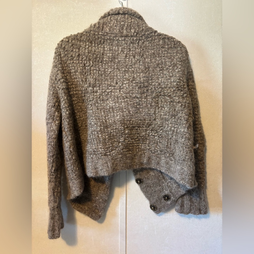 Free People | Textured Cowl Neck Sweater in Brown | Size Large - Picture 7 of 7